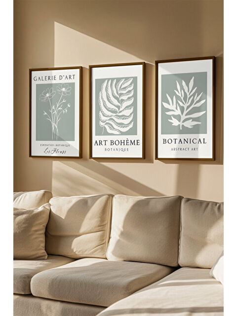 Artavessa 3 Parça Gerçek Ahşap Renkli Çerçeveli Tablo Seti - Model 24 - ARTVMODEL24-KAHVE