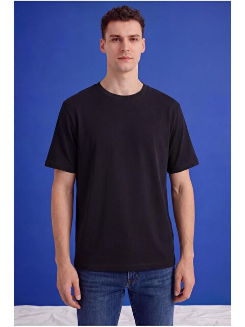 Freemen Erkek Oversize Tişört Nefes Alan Yumuşak Dokulu Terletmeyen Rahat Kalıp Basic