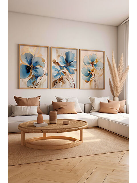 Artavessa 3 Parça Ham Renk Gerçek Ahşap Çerçeveli Tablo Seti - Model 1 - 20 x 30