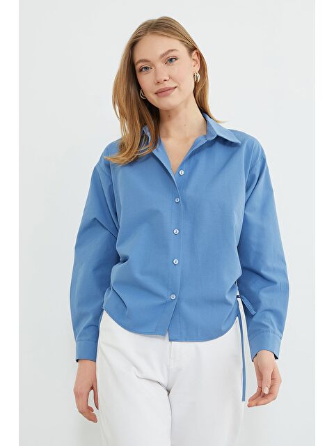 Fullamoda Basic Yanları Büzgülü Salaş Gömlek