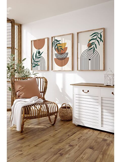 Artavessa Gerçek Ahşap Çerçeveli 3 Parça 3D Poster Tablo Seti - 3DARTSOHOSET130-3348