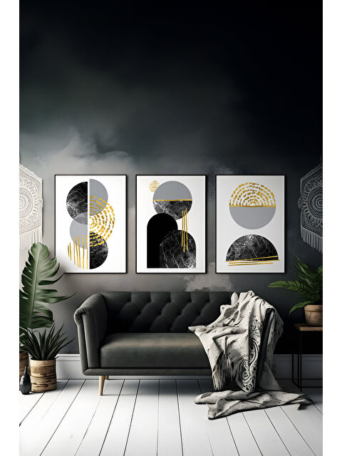 Artavessa 3 Parça Çerçeve Görünümlü Mdf Tablo Seti - ARTSYCLLCT17-2030