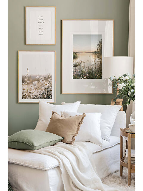 Artavessa 3 Parça Ahşap Çerçeve Görünümlü Mdf Tablo Seti - ARTAVESSAYSLMSTKO32