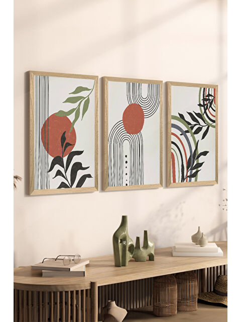 Artavessa 3 Parça Ahşap Çerçeve Görünümlü Mdf Tablo Seti - ERSYCRVSZ3SET22 - 20 x 30