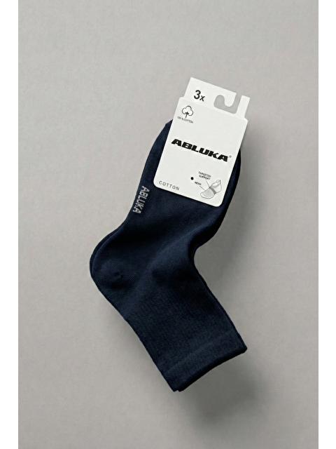 Abluka Online Erkek Pamuklu 3'Lü Soket Çorap Lacivert - S000513523-21164