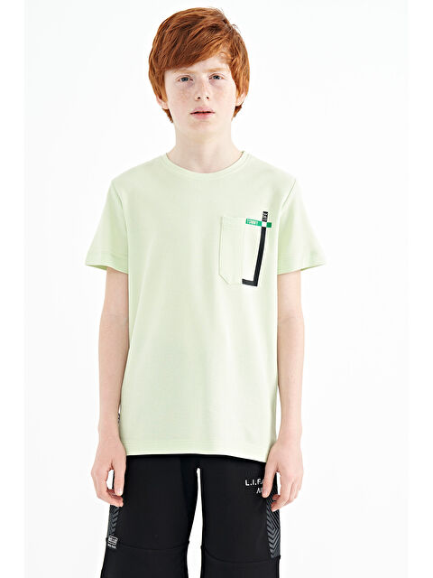 Tommylife Açık Yeşil Cep Detaylı O Yaka Standart Kalıp Erkek Çocuk Tişört - 11120 - S000030972-29488