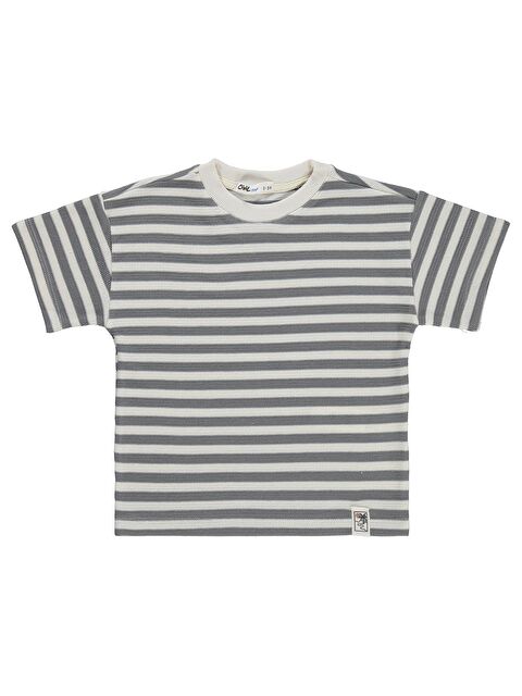 Civil Boys Jakar Çizgili 2-5 Yaş Tişört - Gri