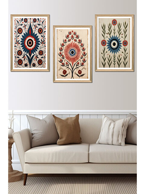 Artavessa 3 Parça Ahşap Çerçeve Görünümlü MDF Poster Tablo Seti - Set 03 - MDFYSB3SET03-1520