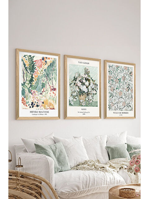 Artavessa 3 Parça Ahşap Çerçeve Görünümlü Mdf Tablo Seti - ERSYCRVSZ3SET16 - 20 x 30