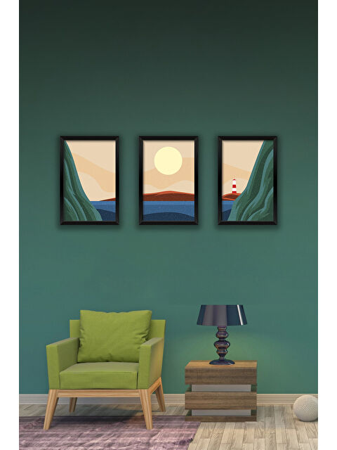 Artavessa 3 Parça Çerçeve Görünümlü Mdf Tablo Seti - 3ARTAVESSA5-3348