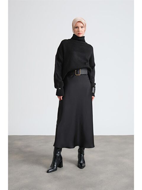 ARMİNE Saten Etek Ort1534 Siyah - S000168062-19351