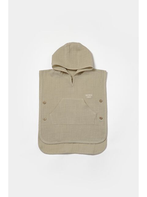 Magu Unisex Çocuk Pamuklu Bej Müslin Panço Havlu