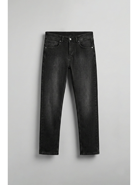 Abluka Online Erkek Regular Fit Basic Pamuklu Jean Pantolon Siyah - S000515240-19351