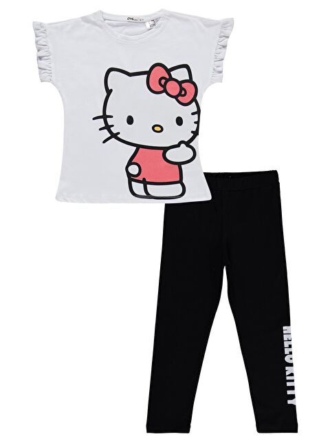 Hello Kitty 6-9 Yaş Takım - Kırık Beyaz-Siyah