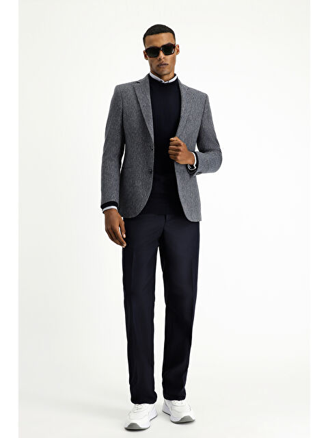 Kiğılı Relaxed Fit Rahat Kesim Yünlü Klasik Desenli Ceket