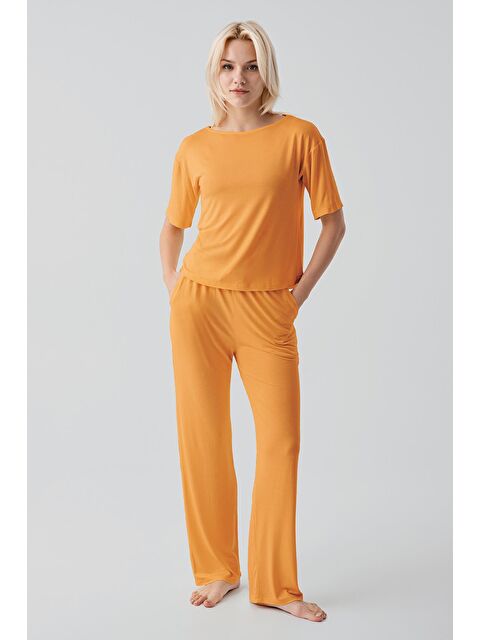 Artış Kısa Kollu Basic Esnek Elastanlı Viskoz Soft Pijama Takım 18215