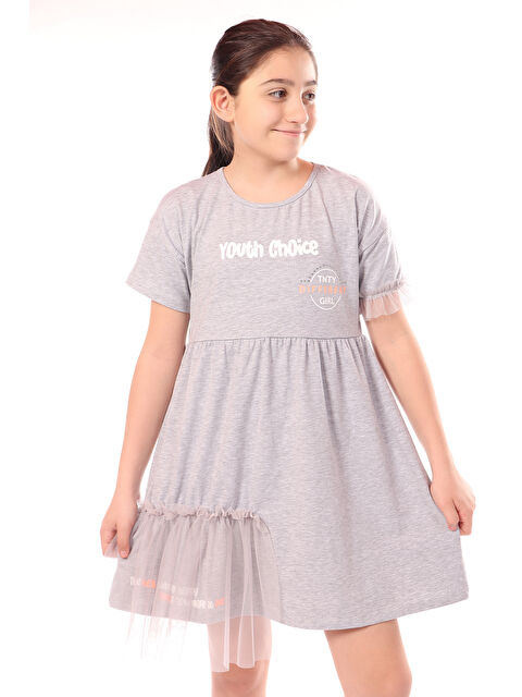 Toontoykids Kız Çocuk Youth Choice Baskılı Tüllü Elbise - S000268126-74