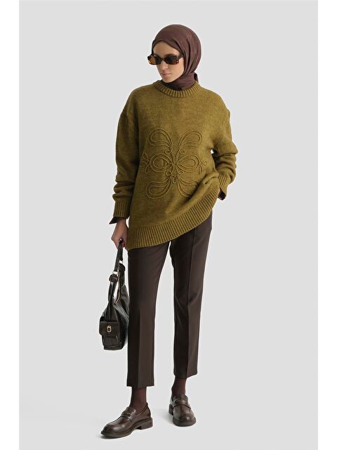 ARMİNE Beli Lastikli Pantolon Kahve