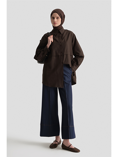 ARMİNE Dikiş Detaylı Denim Pantolon İndigo