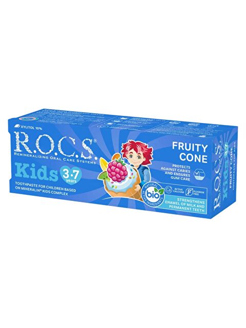Rocs Kids 3-7 Yaş Meyve Külahı Tadında Florürsüz Çocuk Diş Macunu 45gr - S000507905-10231