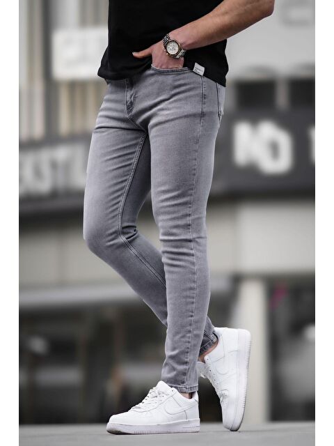 Madmext Gri Elastanlı Skinny Fit Erkek Jean 6323