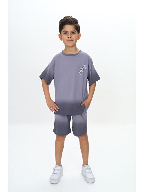 Toontoykids Erkek Çocuk Yıkama Efektli Baskılı Şortlu Takım - S000366776-20600