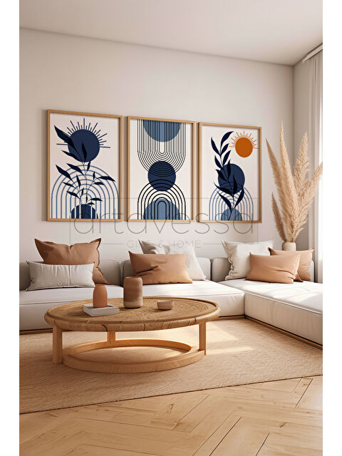 Artavessa 3 Parça Gerçek Ham Ahşap Çerçeveli Tablo Seti - Model 17 - AVSS3LUMDL17-5070