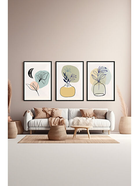 Artavessa 3 Parça Çerçeve Görünümlü Mdf Tablo Seti - ARTSYCLLCT18-3348