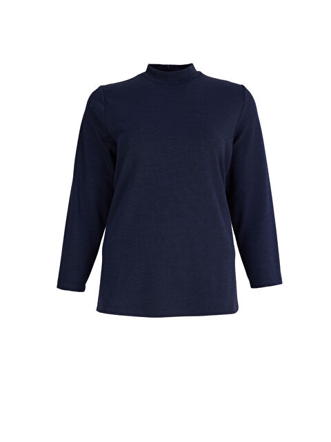 AKER Lacivert Bisiklet Yaka Bluz - S000503863-21164