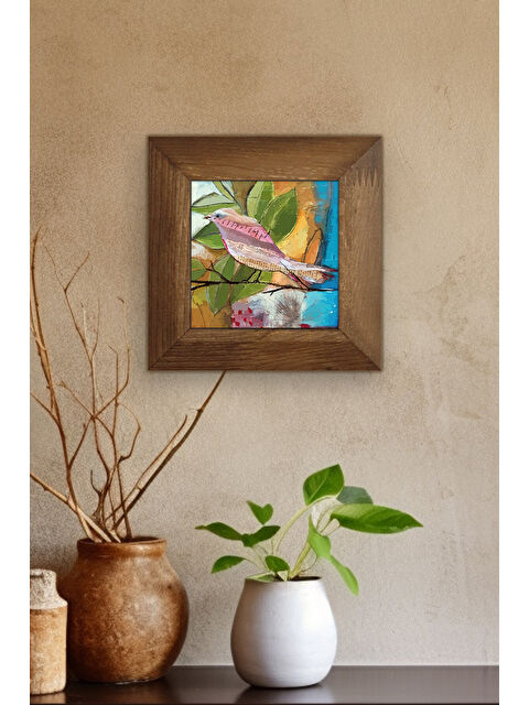 Artavessa Masif Ahşap Çerçeveli Taş Tablo Pano 15,5 x 15,5 cm - ARTVESSAKARO33