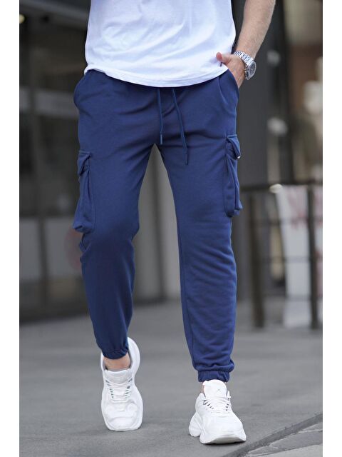 Madmext Lacivert Paçası Lastikli Kargo Cep  Erkek Jogger Eşofman Altı 6514 - S000031776-21164