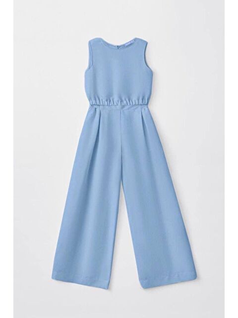 Monila Kız Çocuk Keten Kumaş Kolsuz Üst Ve Beli Lastikli İçi Astarlı Geniş Paça Pantolon Alt Üst Takım - S000516161-17234