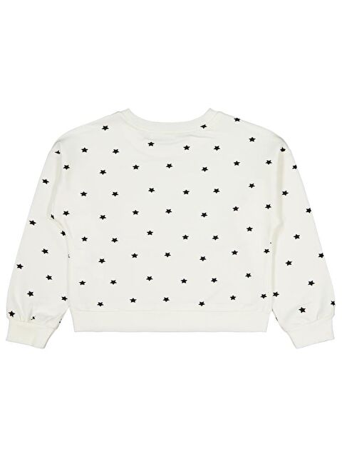 Civil Girls Yıldız Baskılı 6-9 Yaş Sweatshirt - Ekru 8-9 Yaş - S000483217-19965