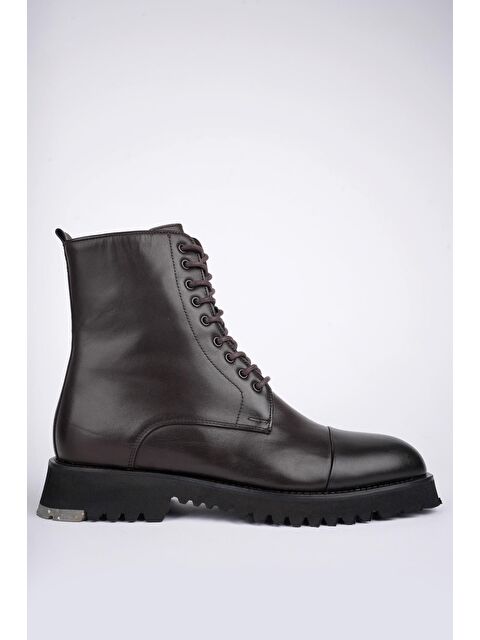 Muggo HERNANDEZ Bağcıklı Fermuarlı Hakiki Deri Kaymaz Taban Erkek Postal Bot - S000288253-19413