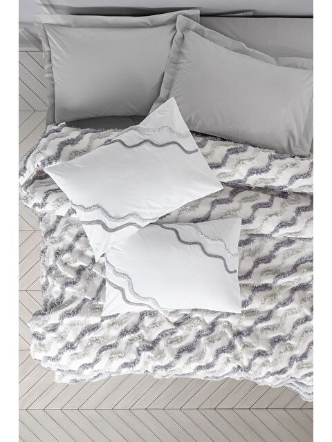 Varol Pamuk Box Bonny Çift Kişilik Pike Takımı Eldon Gri - S000448002-23173