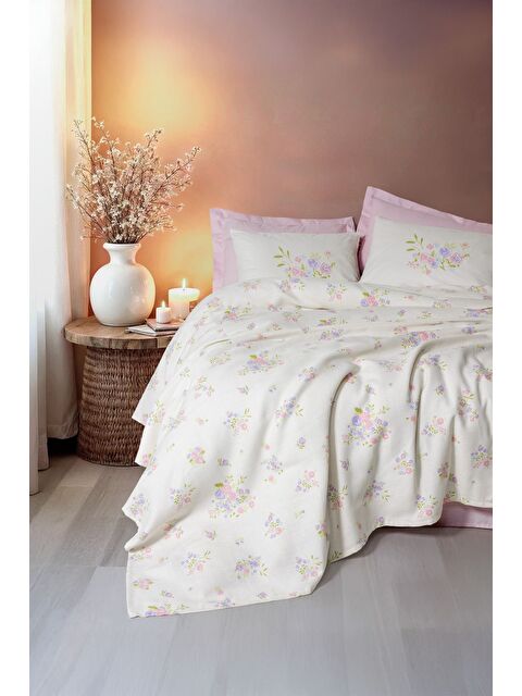 Varol Pamuk Box Estiva Çift Kişilik Pike Takımı Petal Pembe - S000448004-23173