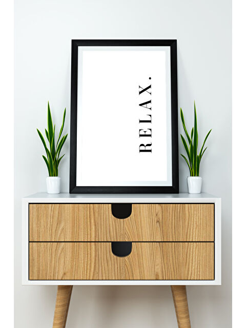 Artavessa Tek Parça 20x30 Cm Çerçeve Görünümlü Yazılı Mdf Tablo "Relax"
