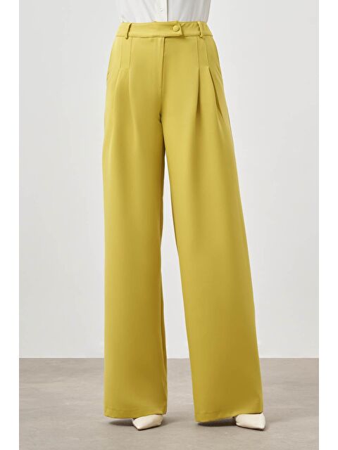 Mizalle Pileli Double Yağ Yeşili Pantolon - S000160251-18194