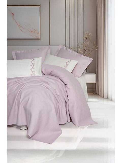 Varol Pamuk Box Serenity Bambu Çift Kişilik Pike Takımı Vaila Lila - S000448006-23173