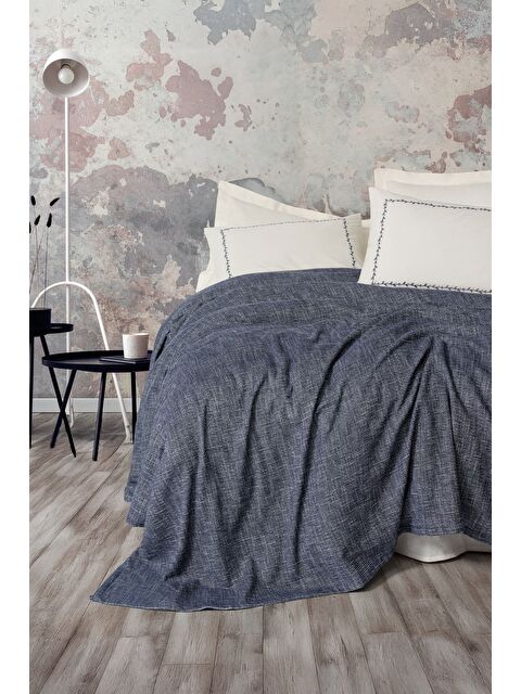 Varol Pamuk Box Embrova Çift Kişilik Pike Takımı Şönil Loom Lacivert - S000448009-23173