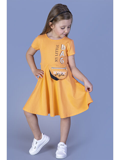 Toontoykids Kız Çocuk Baskılı Çanta Detaylı Elbise - S000268127-20013
