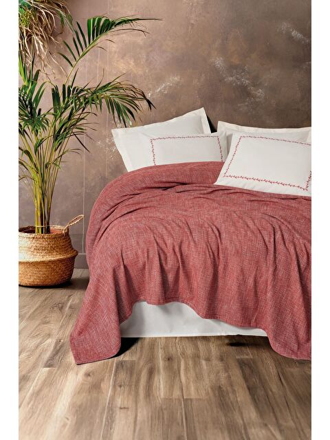 Varol Pamuk Box Embrova Çift Kişilik Pike Takımı Şönil Loom Bordo - S000448250-23173