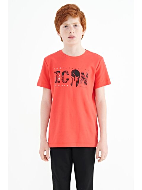 Tommylife Coral Ön Yazı Nakışlı O Yaka Standart Kalıp Erkek  Çocuk Tişört - 11118 - S000030897-20043