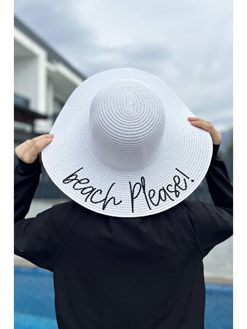 Remsa Mayo Beach Please Yazılı Hasır Şapka Beyaz RŞ-35 - S000220387-20063