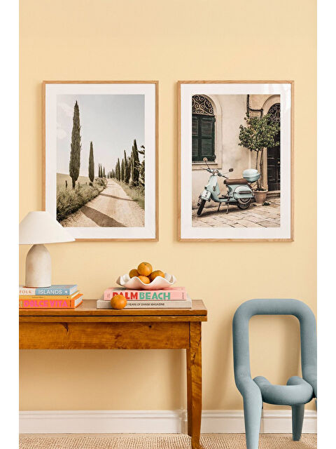 Artavessa 2 Parça Ahşap Çerçeve Görünümlü Mdf Tablo Seti 33x48 Cm - Model 2 - ERSY2MDFMODEL2-2030