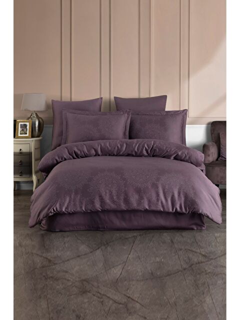 Varol Liyosel Jakar Nevresim Takımı Tek Kişilik - Nothingham Mürdüm - S000448021-23173