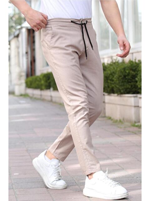 Tarz Cool Erkek Eganis Ipli Jogger Düğmeli Kumaş Pantolon - S000152851-26429