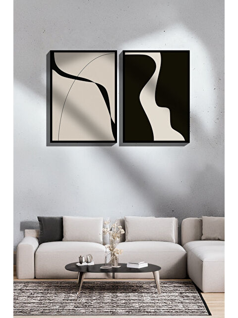 Artavessa 2 Parça Gerçek Siyah Renkli Çerçeveli Tablo Seti - Model 1 - ERSY2LIMODEL1-SIYAH