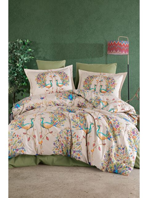 Clasy %100 Pamuk Nevresim Takımı Çift Kişilik Pavone - S000214547-18194