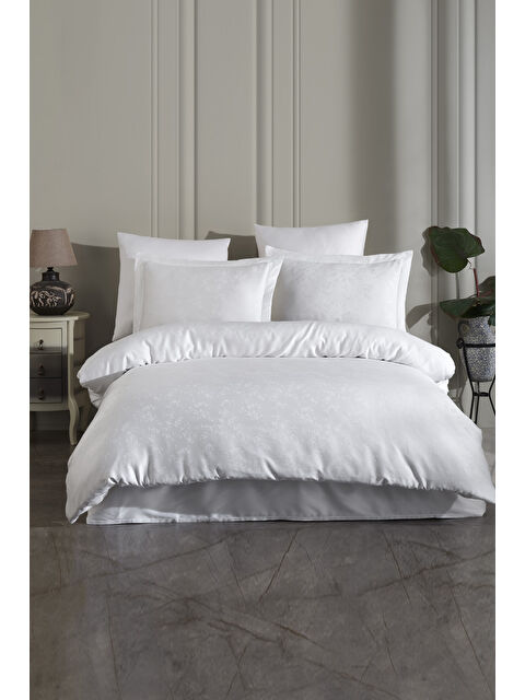 Varol Liyosel Jakar Nevresim Takımı Tek Kişilik - Eva Beyaz - S000448026-23173